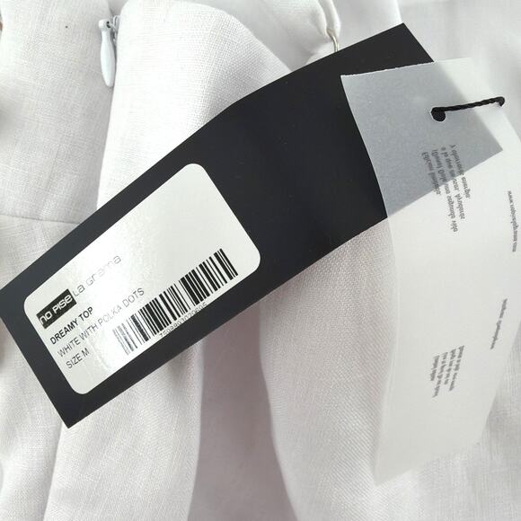 No Pise La Grama Women's White Polka Dots Dreamy Top Size M - Picture 9 of 11